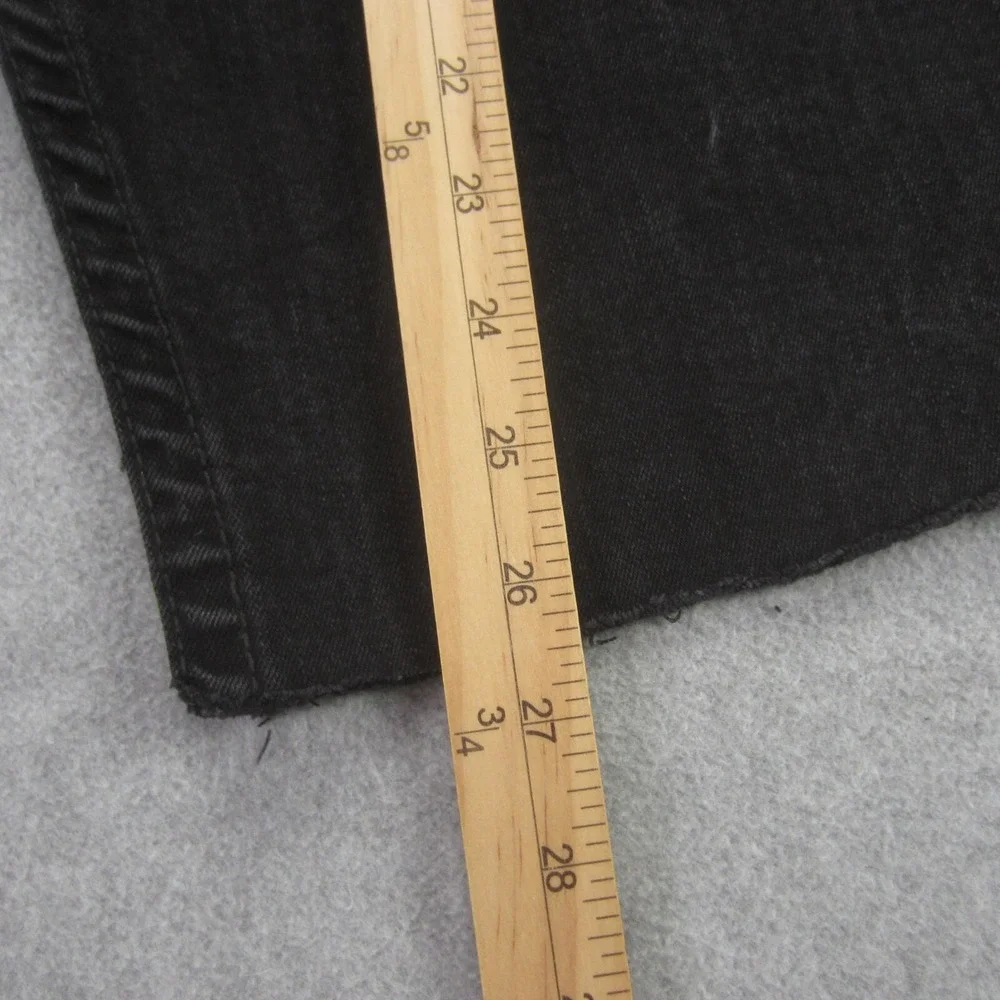 True Religion Ricky Relaxed Straight Shorts Mens 33 Black Denim Flap Pocket Cut‎